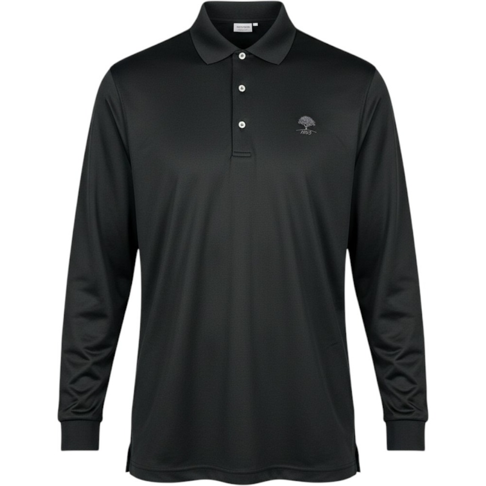 Martin Golf Mens M Long Sleeve Polo Black Pima Cotton 1905 Logo NWT